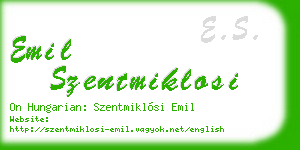 emil szentmiklosi business card